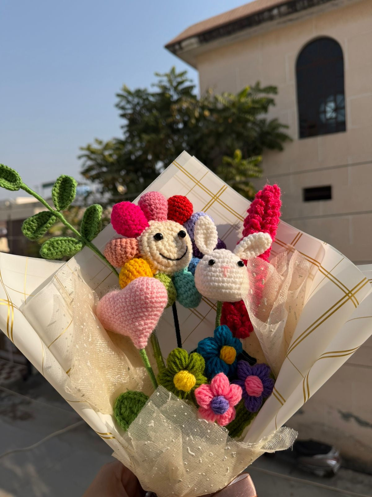 Smiley Crochet Bouquet