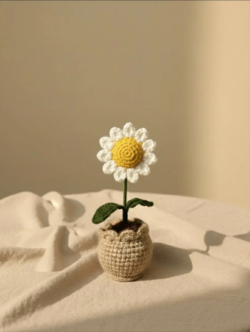 Pocket Daisy Handmade Crochet Flower in Mini Pot Phoolwala Store
