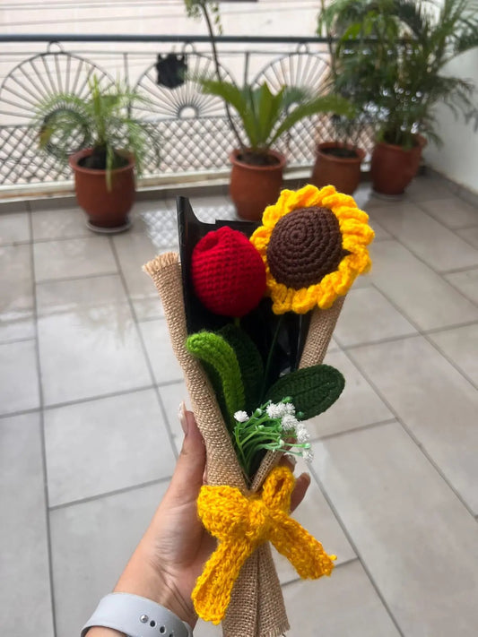 Forever Blossom Duo Handmade Crochet Sunflower Phoolwala Store