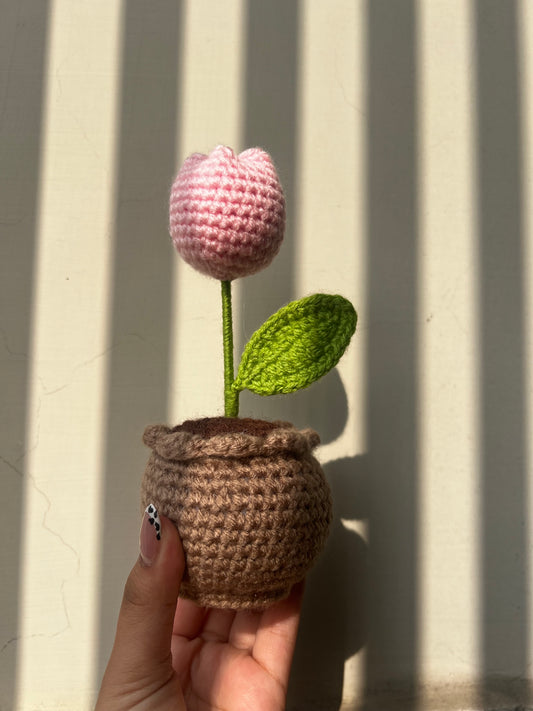 Handmade Crochet Pocket Tulip