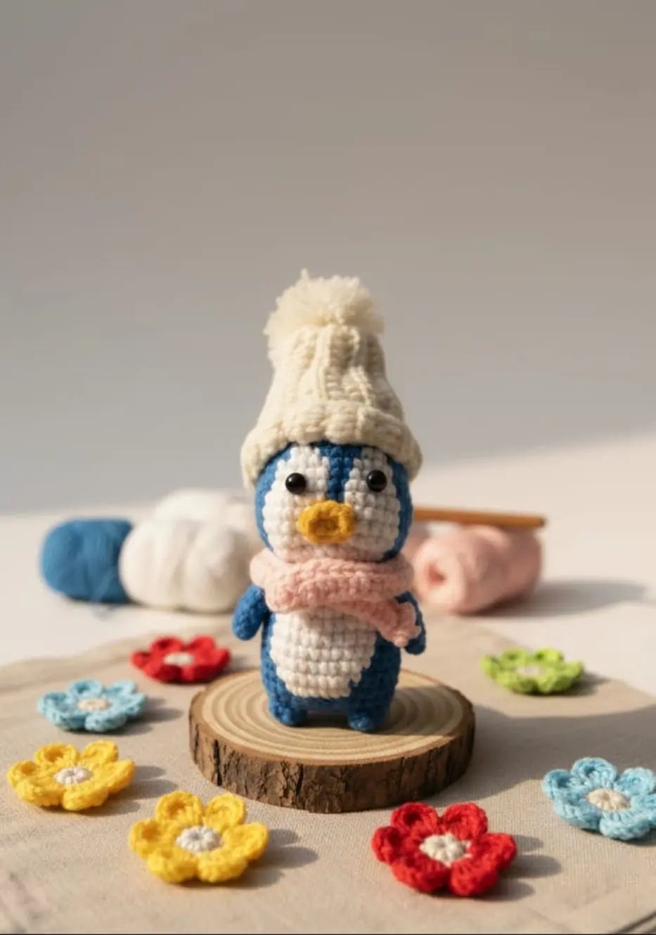 Puffy Puff Penguin Handmade Crochet Plush Toy Phoolwala Store