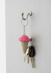 Frosty Cone Handmade Crochet Ice Cream Keychain