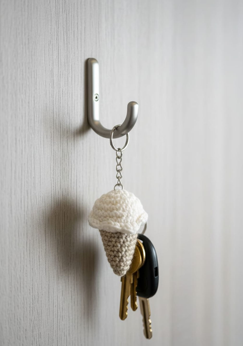 Frosty Cone Handmade Crochet Ice Cream Keychain Phoolwala Store