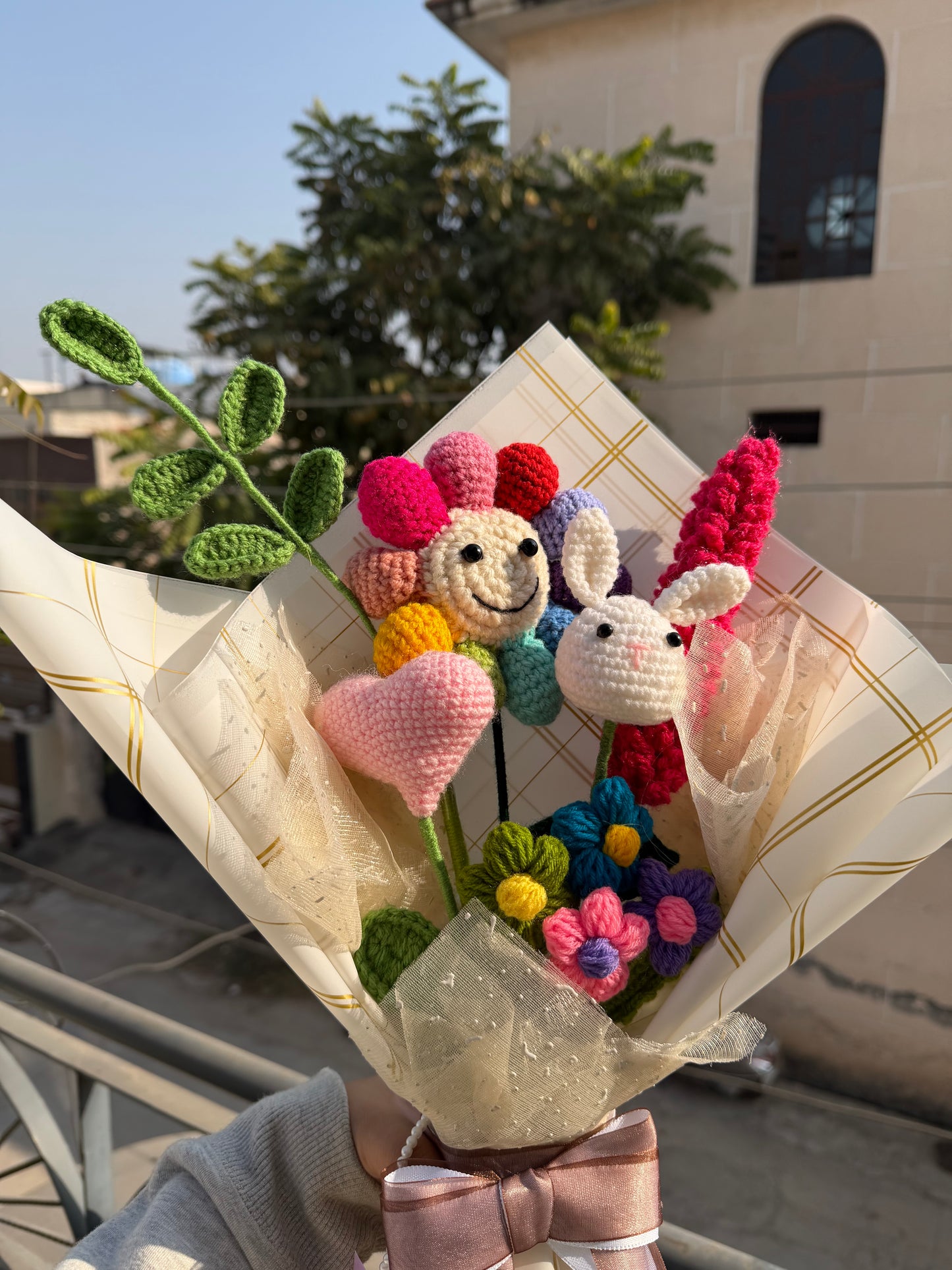 Smiley Crochet Bouquet