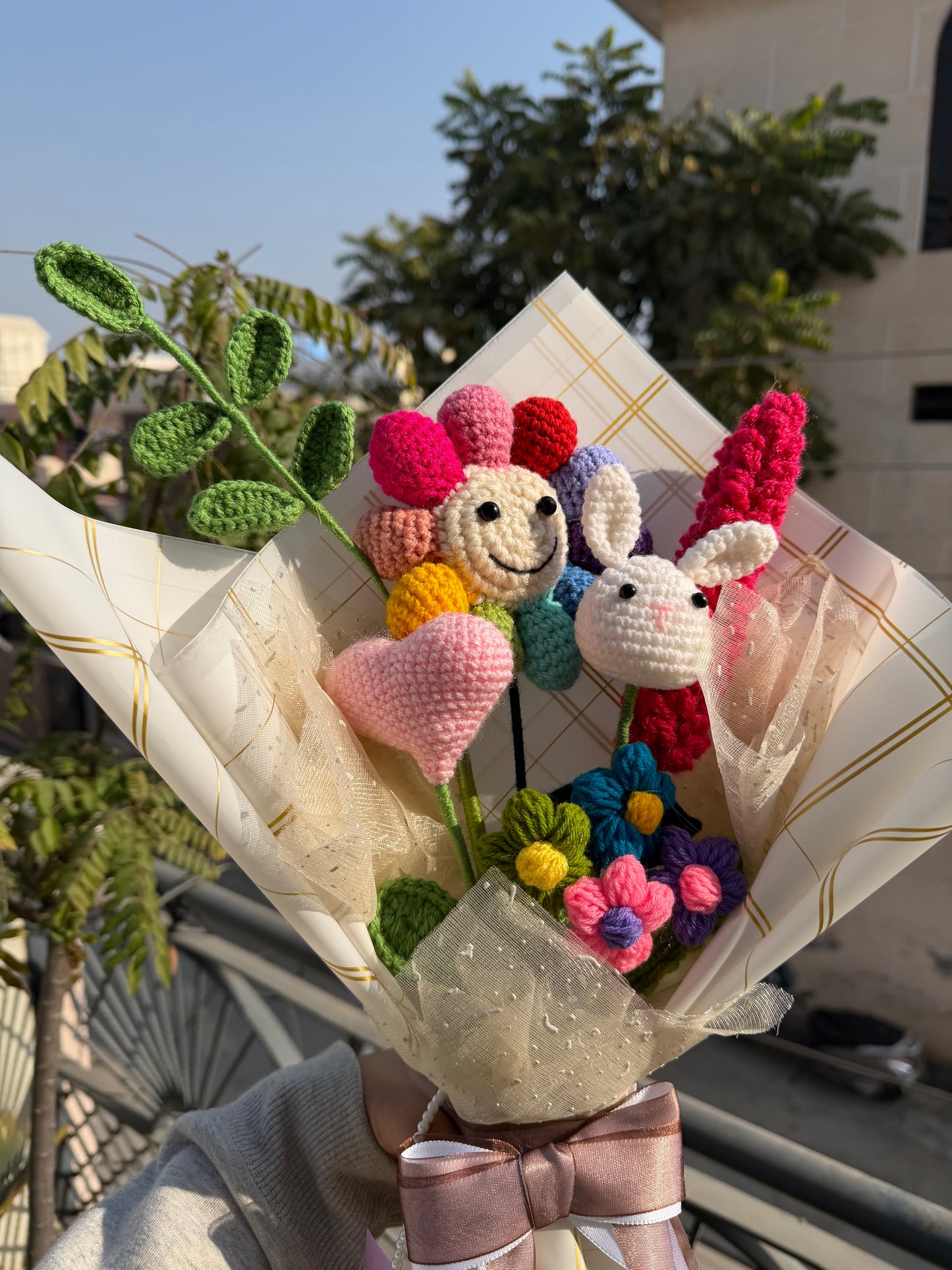 Smiley Crochet Bouquet