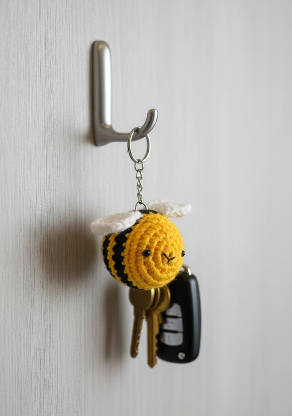 Buzz Buddy Handmade Crochet Bee Keychain Phoolwala Store