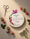 Handmade Embroidered Calendar Hoop