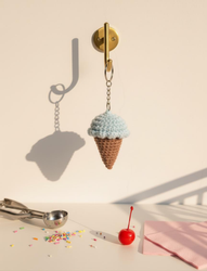 Frosty Cone Handmade Crochet Ice Cream Keychain