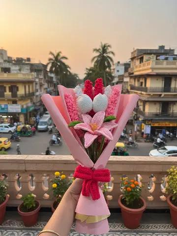 Blossom Blush Handmade Crochet Flower Bouquet Phoolwala Store