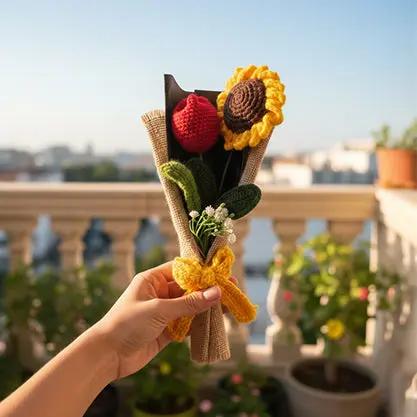 Forever Blossom Duo Handmade Crochet Sunflower Phoolwala Store