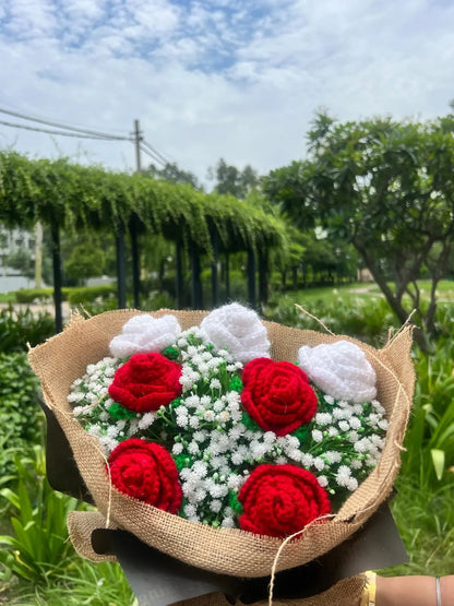 Vintage Rose Whisper Bouquet Handmade Crochet Phoolwala Store